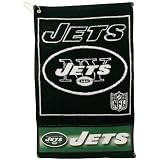 New York Jets Black Woven Jacquard Golf Towel