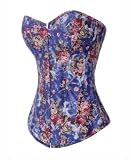 Corset Buy Spring Overbust I Blue Denim Flower Print Corset