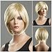 (WG-ZL93-27T613)Short Straight Hair Wig,Golden Blonde color.