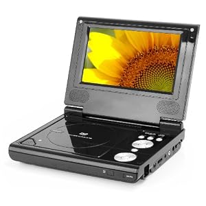 Dyon Convey Tragbarer DVD-Player (17,8 cm (7 Zoll) TFT-Display, MPEG4, SD-Kartenslot, USB 2.0) schwarz
