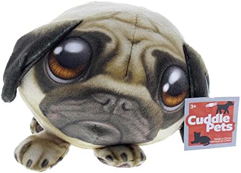 Brown Eyed Pug Plush Pet Dog, Ages 3 and Up - 5" x 5"