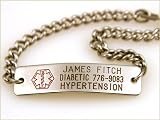 Medic ID Bracelet - Hypo-allergenic Stainless Steel - Engraved with the word: HYPOTENSION