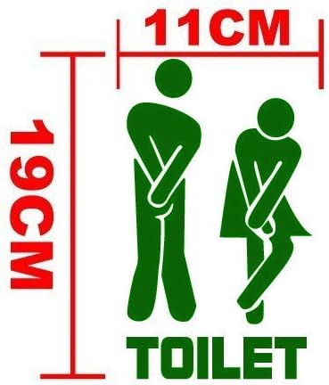 Funny Toilet Entrance Sign Decal Vinyl Sticker for Shop Office Home Cafe Hotel (Green)