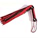 Flogger Adult Toy By GlobalDesire - 100% Soft Leather, Durable Construction - Practical, Ergonomic, Lightweight & Portable Design - Beginner Whip - More Than 50 Tails - Black & Red Color Combination