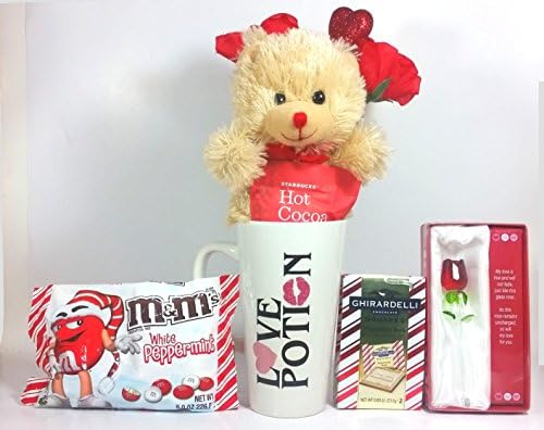 Peppermint Love Potion No. 9 Valentines Bear Hot Cocoa &amp; Chocolate Latte/Mug Gift Set