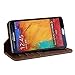 Galaxy Note 3 case, GMYLE Book Wallet Case Vintage for Samsung Galaxy Note 3 III N9000 - Brown Crazy Horse Pattern PU Leather Wallet Stand Cover