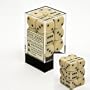 Ivory 16mm D6 Opaque Dice Block of 12