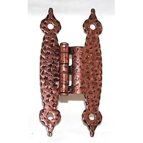 3 1/2" Antique Copper Offset Cabinet Hinges Pair Lot of 10