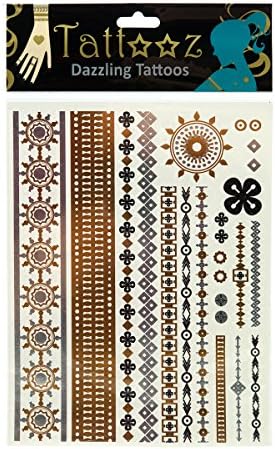 Metallic Gold and Silver TT116 Designs Temporary Tatoos