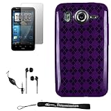 Purple Smooth Durable TPU Skin with Argyle Texture Design Protector / Silic ....