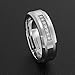 8mm Tungsten Carbide Ring with Brilliant CZ Diamonds Mens Wedding Band