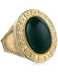 Two-Tone Colors Green Agate Ring