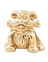 Sterling Silver Gold plated Reflections Dog with Bone Bead
