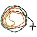 Multicolored Knotted Twine Rosary - 30'' Necklace - 19'' Overall Length