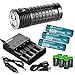 Olight SR MINI Intimidator 2800 Lumen Cree XM-L2 LED diffused Flashlight, Nitecore i4 home/car intelligent Charger, three Olight 18650 3400mAh Li-ion rechargeable batteries and six EdisonBright CR123A Lithium Batteries bundle