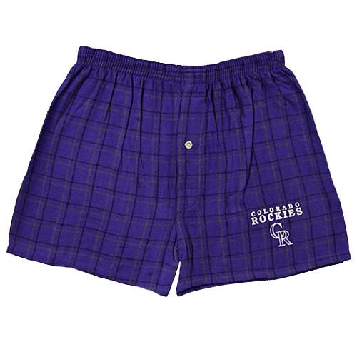 Buy Colorado Rockies Purple MLB Game Day Boxer Shorts by Football Fanatics