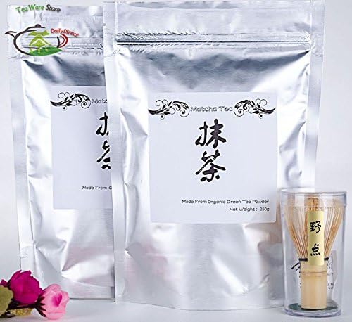 1x 17.6oz/500g 100% Pure Organic Matcha Green Tea Powder (2 X 250g bag) Health Tea + Japanese Chasen Bamboo Whisk Tool Set Pack
