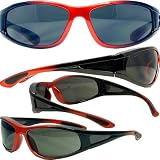 SAFETY GLASSES TITAN INTEGRITY UV400 SUNGLASSES ANSI Z87.1 EYE PROTECTION TWO TONE ORANGE/BLACK FRAME SMOKE LENSES