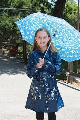 DLL Rainwear - Women's Navy "Raining Cats and Dogs" Raincoat