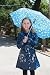 DLL Rainwear - Women's Navy "Raining Cats and Dogs" Raincoat