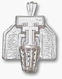 Texas Tech Red Raiders TT Basketball Backboard Pendant - Sterling Silver Jewelry