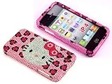 Smile Case Hello Kitty Leopard Bling Rhinestone Crysal Jeweled Snap on Full Cover Case for AT amp T Verizon