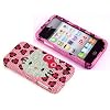Smile Case Hello Kitty Leopard Cheetah Bling Rhinestone Crystal Jeweled Snap on Full Cover Case for AT&T Verizon iPhone 4 4G (4-Leopard)