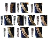 Bundle Monster 10pc Fake Temporary Tattoo Sleeves Body Art Arm Stockings Accessories - Designs Tribal, Dragon, Skull, and Etc.