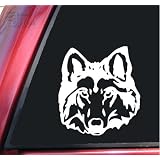 Wolf Head #1 White Vinyl Decal Sticker