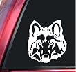 Wolf Head #1 White Vinyl Decal Sticker