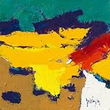Art print 'Yellow Plains' by Jos van den Berg - image size w 100 cm x h 100 cm Kitchen & Housewares