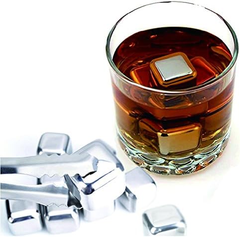 Ice Whiskey Stones - Set of 4 Premium Drink Chilling Stainless Steel Reusable Ice Cubes