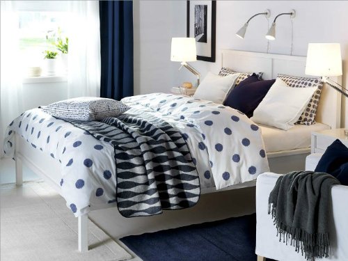 Ikea Henny Cirkel 3pc Queen Duvet-Cover 100-Percent Cotton Ikea Henny Cirkel 3pc Queen Duvet-Cover 100-Percent Cotton