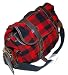 Polo Ralph Lauren Mens Wool Leather Plaid Vintage Messenger Bag Tote Red Black