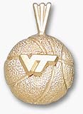 Virginia Tech Hokies Basketball with VT Lapel Pin - 10KT Gold Jewelry