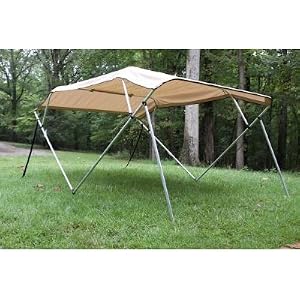 New Beige tan Pontoon Deck Boat Vortex 4 Bow Bimini Top 12' Long, 8' Wide, 54 High, Complete Kit, Frame, Canopy, and Hardware, In Stock for... by