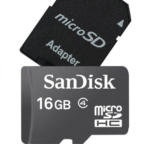 サンディスク SanDisk microSDHC 16GB 超高速クラス4 世界国内シェアNo.1 SDアダプタ付 （並行輸入バルク品）