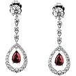 18K White Gold Mozambique Garnet and Diamond Earrings