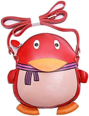 PurseWorld Women's Handmade Leather Red Penguine Shoulder Bag (red)