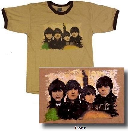 Beatles Beatles For Sale Album Cover distressed brown ringer t-shirt