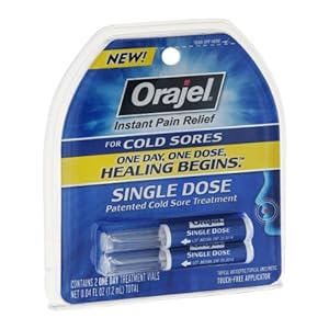Orajel Instant Pain Relief for Cold Sores Single Dose - 2 CT
