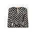 Womens Black White Polka Dot Suit with Belt and Back Spilt Jumpsuit
