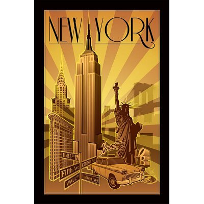 New York City (Decoscape) Art Poster Print - 24x36