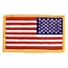 REVERSE BACKWARDS USA American Flag Uniform Shirt Shoulder Jacket Patch, Gold Border (2 Patches Included !, Pair !)