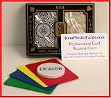 Kem BG Arrow Bridge Size Jumbo Index 100% Plastic Playing Cards with Free Dealer Button, 4 Free Cut Cards and Replacement Request Form