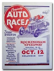 1926 Rockingham Speedway Racing Poster Print