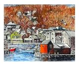 Winterly Rockport Giclee Poster Print by Christian Brunner, 10x8