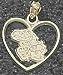 Kansas Jayhawks Solid 14K Gold Jayhawk Heart 5/8 Pendant
