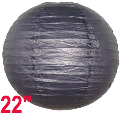 Just Artifacts 22-Inch Black Round Chinese Japanese Paper Lantern (1pc, Black)
