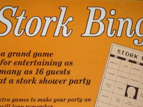 VINTAGE Game -- Stork Bingo -- Baby Shower Game -- as shown